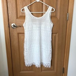 H&M White Lace Sleeveless Dress